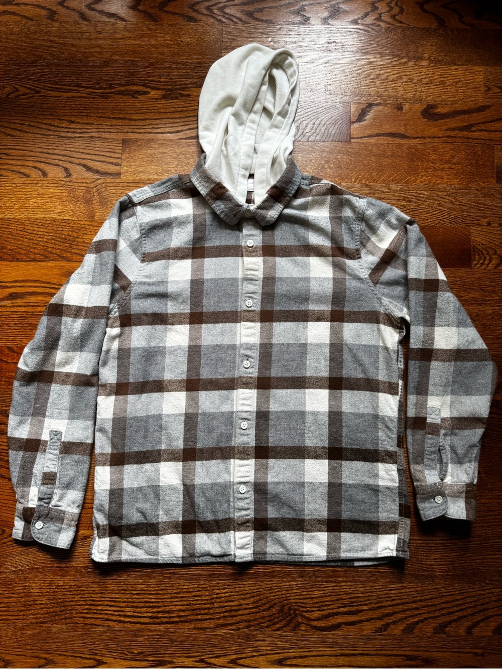 Hollister Men’s XL Plaid Hooded Flannel Shirt